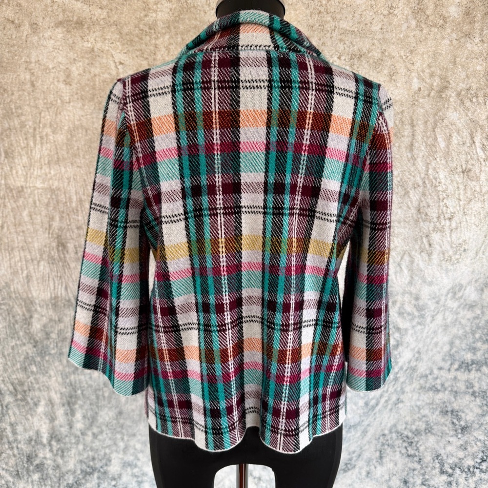 Anthropologie Rosetta Multi-color Plaid Sweater Jacket - XS - Picture 5 of 9